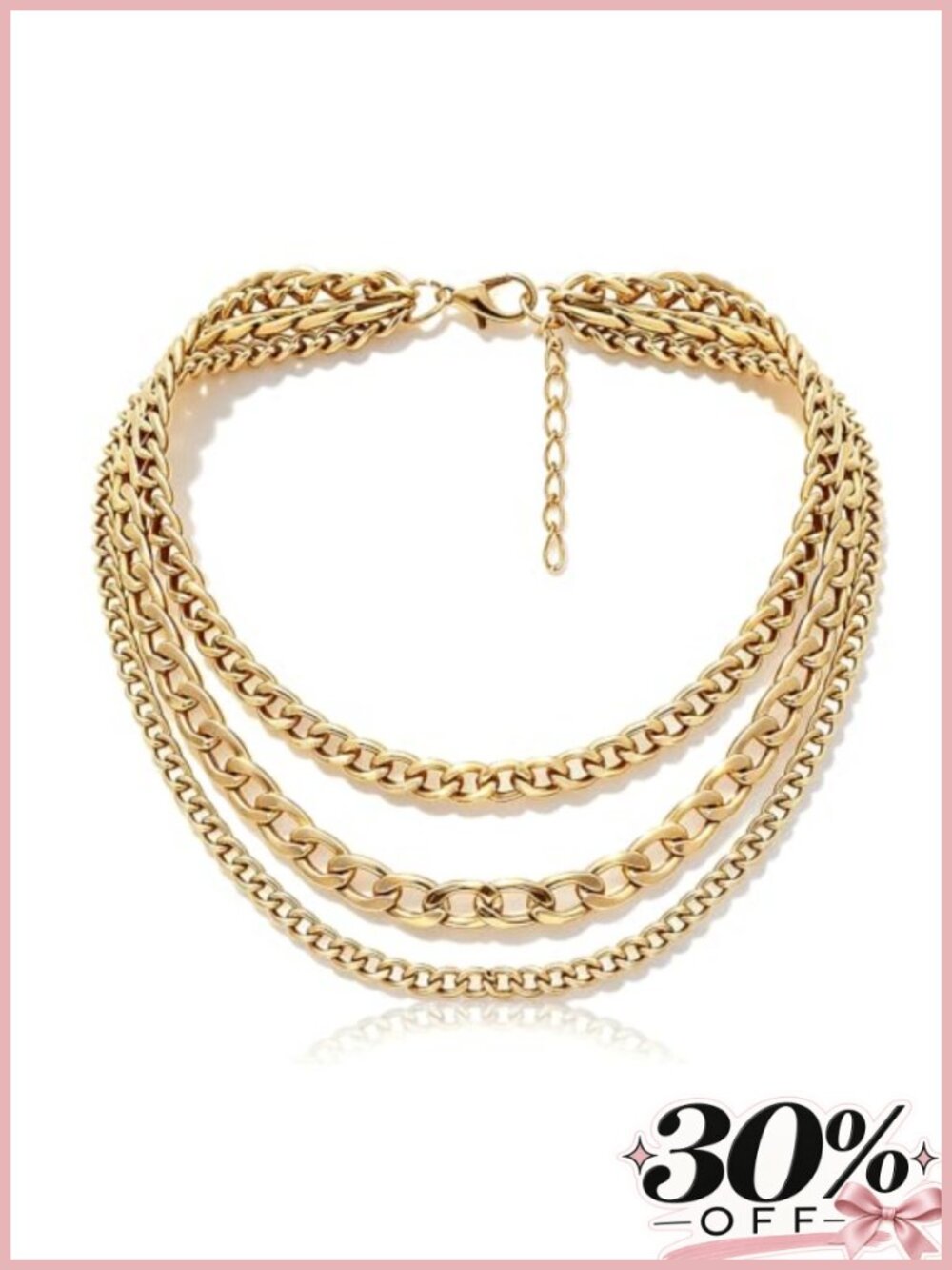Punk Chain Chunky Multilayer Collar Necklace for Women Statement Jewelry